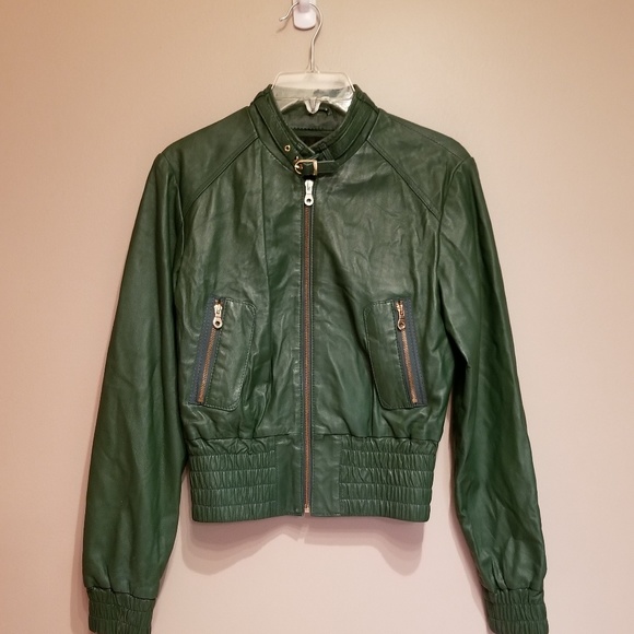Uniquism Jackets & Blazers - UNIQUISM New York Green leather jacket